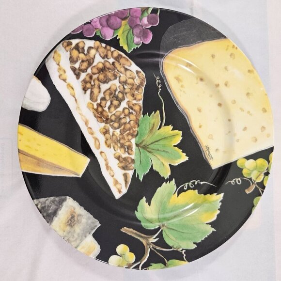 Email De Limoges Porcelain Cheese Fruit Graphic Salad Luncheon Plates – Set of 5 - Picture 14 of 16